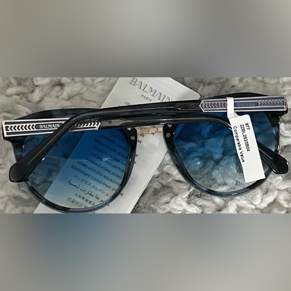 RARE Balmain NWT Women\'s Blue BI 2523 53mm Polarized Sunglasses main image 14